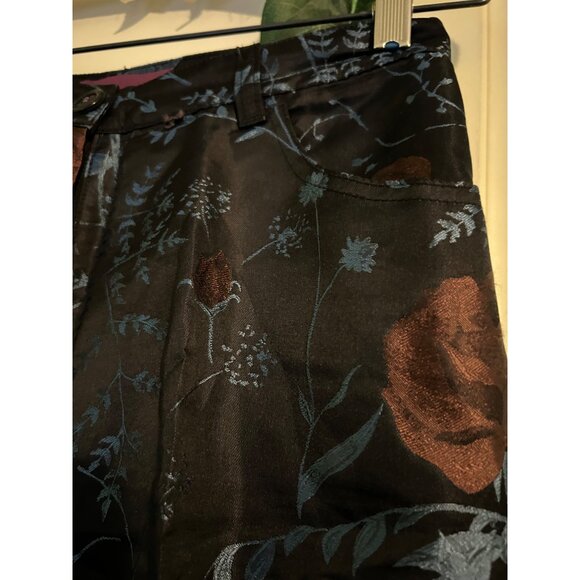 Talbot Runhof Bergdorf Goodman Jacquard Floral Pants High Waist Slim Fit Dressy - Picture 13 of 13